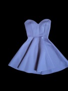 Sukienka z polskiej firmy Nunu rozkloszowana szara piankowa mini gorsetowa