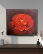 Ręcznie malowany obraz: "Pozłacana róża"