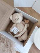 Zestaw miś i zawieszka do smoczka handmade 