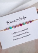Bransoletka z kamieni naturalnych jadeit rubin amazonit  