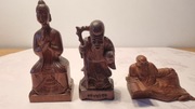 DREWNIANE FIGURKI- MOTYW AZJATYCKI- 3 szt.