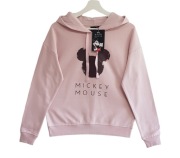 Damska bawełniana bluza jasno różowy z długim rękawem mickey mouse 34/XS