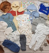 Zestaw ubranek mix paka dla chłopca rozmiar 56-62   17 sztuk CREAM