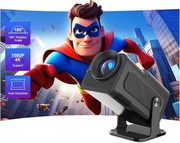 Mini projektor, natywny przenośny 1080P/4K FHD z obrotem 180°