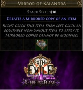 1x Mirror of Kalandra Path of Exile1 Keepers Of The Flame POE PC