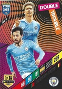 PANINI FIFA 365 2024 DOUBLE TROUBLE BERNARDO SILVA DE BRUYNE CITY MAC 14