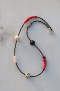 Naszyjnik Choker Boho Jaspis Dalmatyński Koral Spinel
