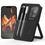 BFOUR termometr do mięsa i grilla Bluetooth 2 sondy wodoodporne LCD BBQ