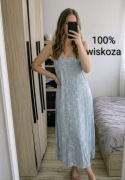 Jasnoniebieska sukienka maxi Beloved 42 XL wiskoza letnia boho ramiączka