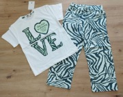 Komplet dla dziewczynki szerokie nogawki dzwony zebra 122