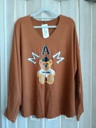 Bluzka dzianinowa cienki sweter NEW COLLECTION czekolada mleczna XL-2XL.