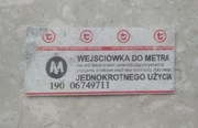 Bilet z biletomatu Warszawa Wejściówka do metra