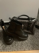 Botki na platformie, skóra nat.,rozm.37,jak nowe