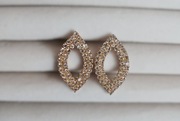 Błyszczące kolczyki łezki, markizy złote z cyrkoniami 