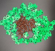 LEGO zestaw roślinny 100 szt liści + 25 sztuk korzeni - elementy mix 
