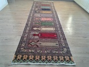 Przepiękny perski ręcznie tkany wełniany chodnik Ghoum 90x300cm.