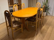 Stół rozkładany 2m (280) x 99 cm x wys.75 + 6 Krzeseł