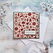 Kartka świąteczna Boże Narodzenie ręcznie robiona z wkładką i kopertą