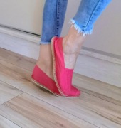 Urocze koralowe espadryle damskie, rozm. 38, nowe