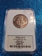 20000 ZŁ ZYGMUNT I STARY 1994 MS70 MAX NOTA