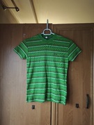 Koszulka t-shirt zielony w paski chłopięcy rozmiar 122