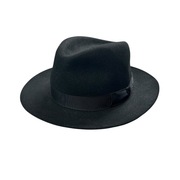 Stetson Czarny Kapelusz Fedora z Filcu Futrzanego Rozmiar 60