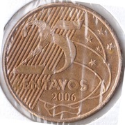 BRAZYLIA 25 centavos 2006, KM# 650.1,AU