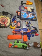 Zestaw Nerf, pistolety, tarcza, Karabin