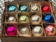 12 szt. - bombki choinkowe PRL Sp. Pracy Warszawa ul. Ożarowska