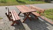 Meble ogrodowe. Zestaw mebli ogrodowych. Komplet stół + ławki 