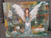 Obraz ręcznie malowany farbami akrylowymi 30x24 cm 