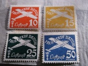 seria znaczków282-285 z roku1938