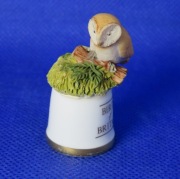 Naparstek Porcelanowy Sutherland Ptaki Brytyjskie Ręcznie Malowany Sowa