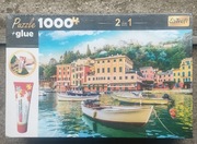 Puzzle 1000 Kompletne Nowe + klej miasto, woda, łódki