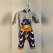 Nowe dres z jeleniem szary rozm 74/80 bawełna