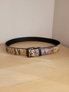 Czarny skórzany pasek z nadrukiem Guns N' Roses