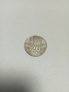 PRL 20 złotych z 1974 wieżowiec i kłosy bez znaku mennicy 
