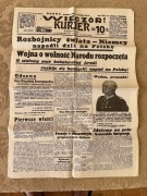 Wieczór Warszawski 31.08.1939 i Wieczór Kurier 1.09.1939. Początek wojny