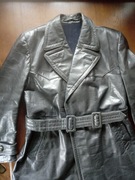 płaszcz skórzany oficerski niemiecki wermacht gestapo czarny