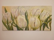 Obraz olejny 100x50 "Białe na białym"