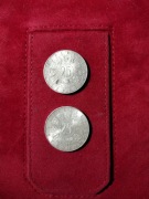 2 szt. SREBRO Ag 800 25 szylingów: 1958 C. A. Welsbach, 1957 Baz. Mariazell