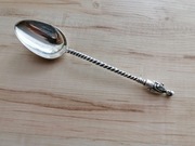 FIGURALNA ŁYŻECZKA DO KAWY FILIŻANKI SREBRO CHINY XIXw 