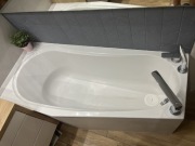 Wanna asymetryczna 160x70 + zestaw chromowany Kludi Ameo