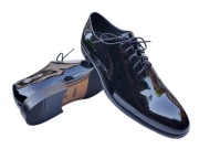Eleganckie wizytowe lakierki męskie polskie naturalna skóra Rozmiar 40