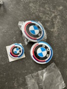 Emblemat BMW maska 82mm + tył 74mm  + Kierownica 44mm 50th Anniversary
