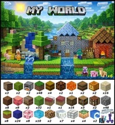 Klocki magnetyczne typu Minecraft 272 szt i 6 figurek MOCNE MAGNESY!!!