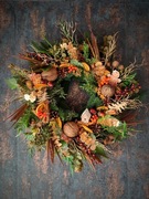 Wyjątkowy wianek świąteczny zimowy - Pomarańcza z Cynamonem 