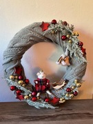 Wianek Świąteczny na drzwi myszka