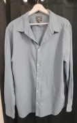 H&M MĘSKA KOSZULA NIEBIESKA Z KOŁNIERZYKIEM SLIM FIT 42 XL