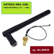 ANTENA WIFI 2.4GHz DOOKÓLNA 3dBi SMA U.FL ESP
